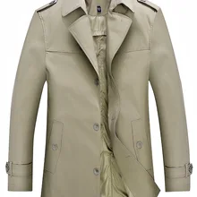 Весенний Повседневный длинный плащ для мужчин хорошего качества однобортный Erkek тренчкот