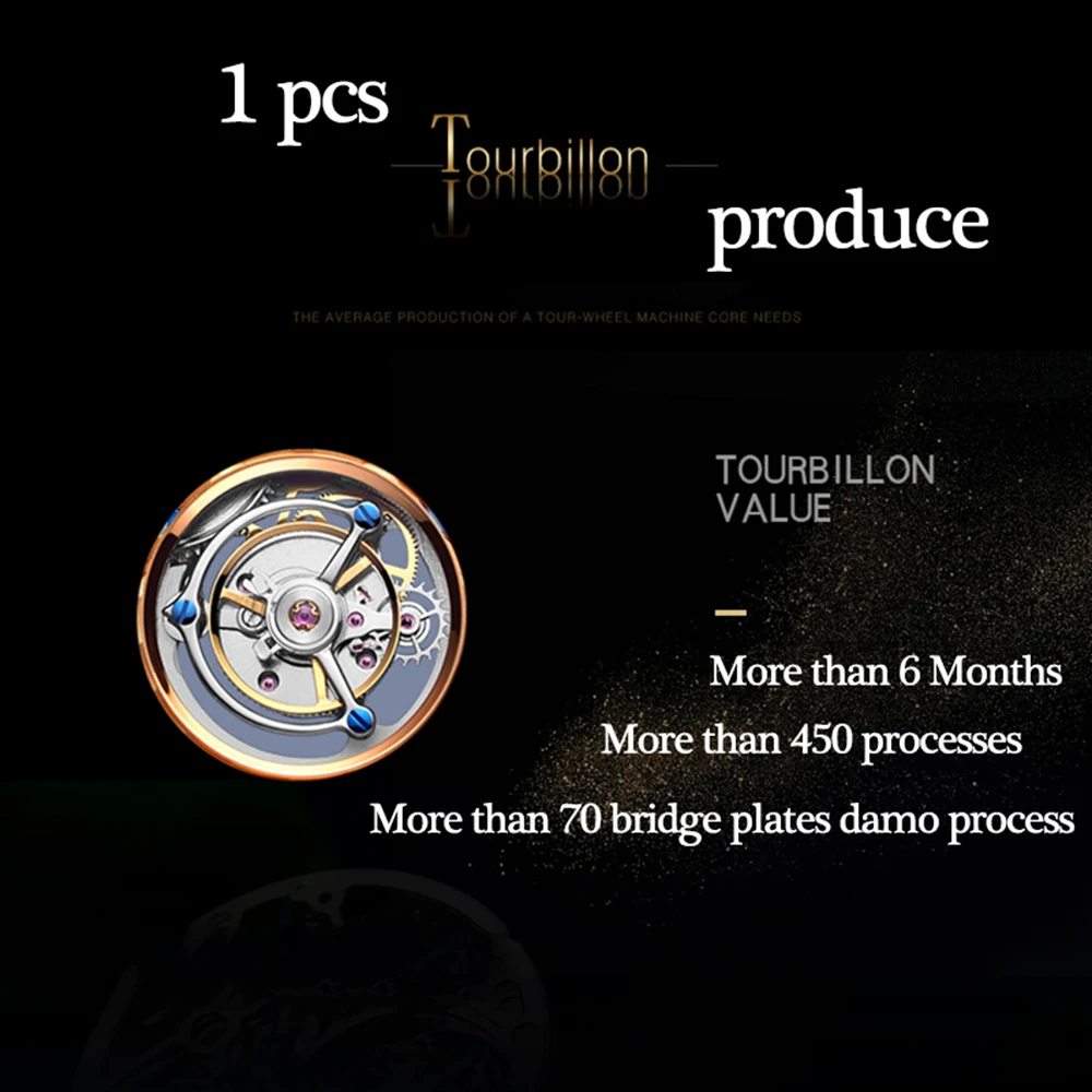 Guanqin tourbillon relógios men esqueleto mecânico 100%