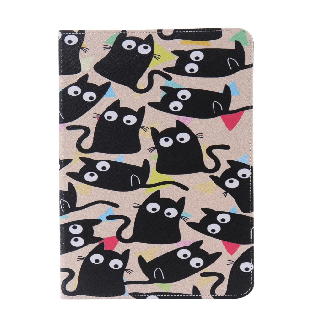 For IPad 5 Cute Cartoon Cat Tree Flower with Card Slot Stand Flip PU Leather Coque Case sFor Apple IPad Air IPad5 Tablet Cover