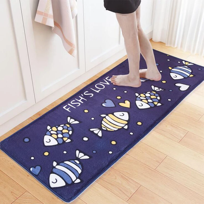 Cartoon Deep Sea Fish Carpet Absorbent Slip Resistant Kitchen Bath Cartoon Deep Sea Fish Carpet Absorbent Slip Resistant Kitchen Bath Mats Living Room Floor Rug Home Decoration Rectangle Doormat