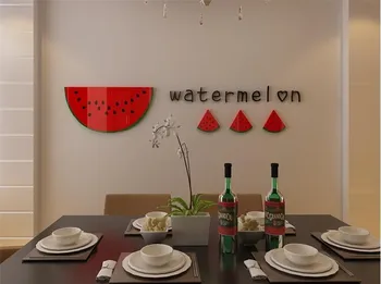 

DIY 3D acrylic non-toxic watermelon art picture dining room wall sticker living room decoration home decor