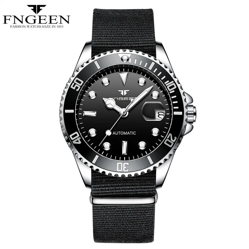 Мужские наручные часы от известного бренда, роскошные полностью стальные механические часы с турбийоном, Мужские автоматические часы, мужские часы - Цвет: Nylon Black