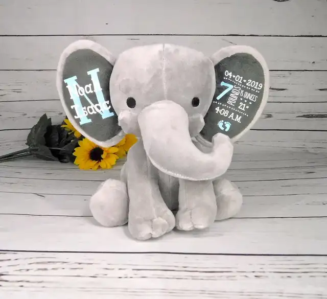 Personalized names ring bearer Flower Girl Plush Elephant gifts, Flower  Girl Proposal, Will You Be My