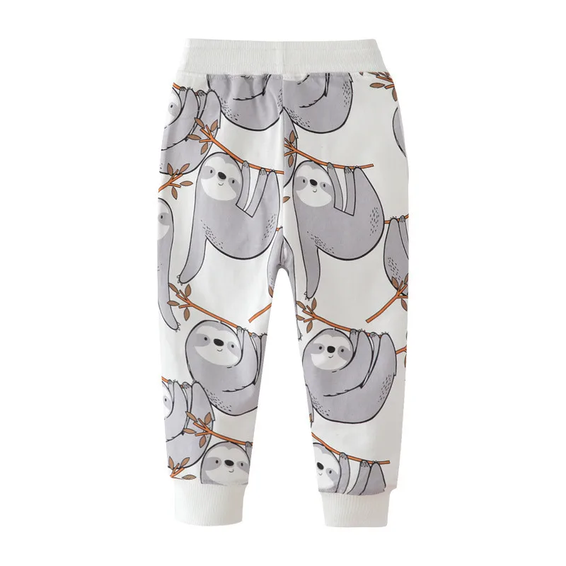 Длинные штаны для малышей с принтом милых животных, осенне-весенняя одежда для детей новые спортивные штаны для мальчиков и девочек детские брюки