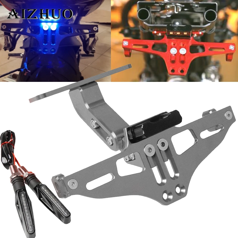 

Universal Motorcycle License Plate Holder LED Number Support FOR yamaha xmax 125 gsxr 1000 k6 m109r honda pcx 150 fz6 bandit650