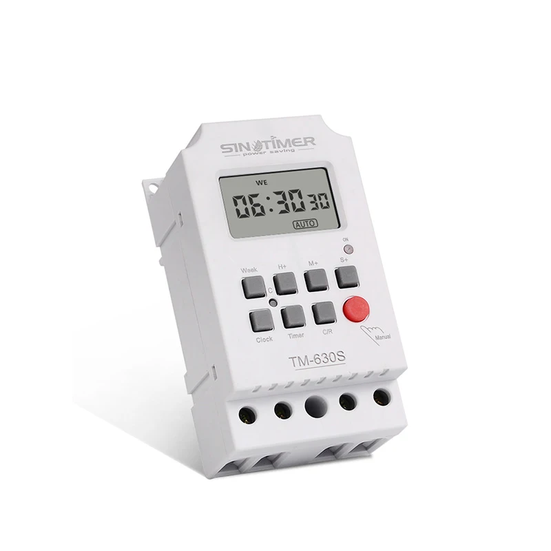 

AC220V Second Interval Digital Timer Switch 24hr 7 Days Weekly Programmable Time Relay Voltage Output High Load Power 30A