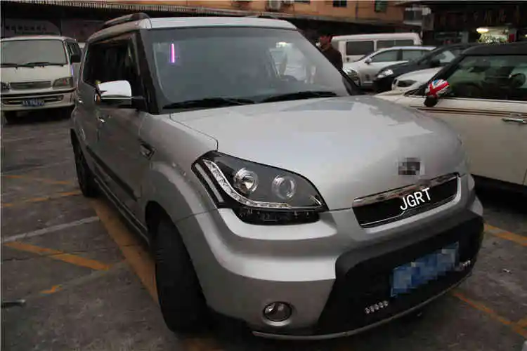 2 шт. светодиодный головной светильник s для Kia Soul 2010-2012 Автомобильный светодиодный светильник s двойной ксеноновый Объектив Автомобильные аксессуары дневные ходовые огни противотуманный светильник