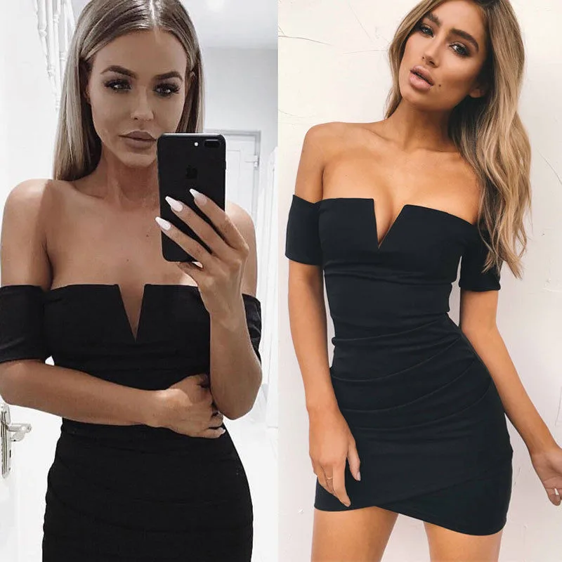 Стильный Для женщин летнее платье с открытыми плечами бинты Bodycon на молнии без