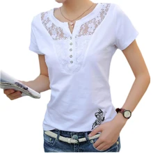 FEKEHA Summer T-shirt Women Casual Lady Top Tees Cotton White Tshirt Female Brand Clothing T Shirt Top Tee Plus Size 4XL