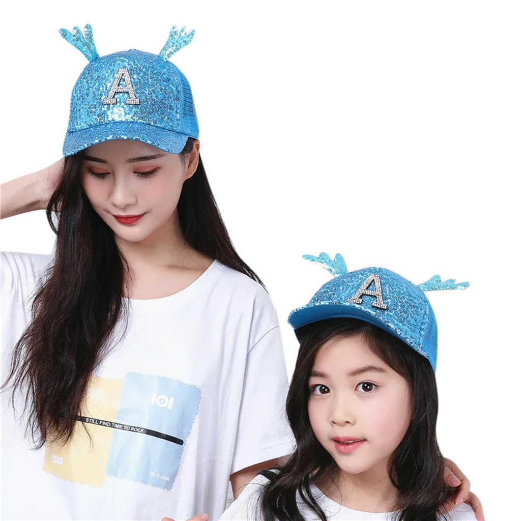 Summer Parent-child Women Lady Paillette Hat Baseball Cap Sunhat