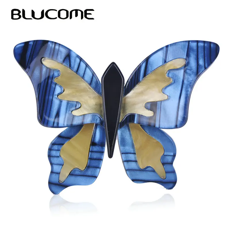 

Blucome Fashion Brooch Butterfly Shape White Acrylic Child Ms Banquet Daily Dress Suit Chest Special Accessories Exquisi Gifts