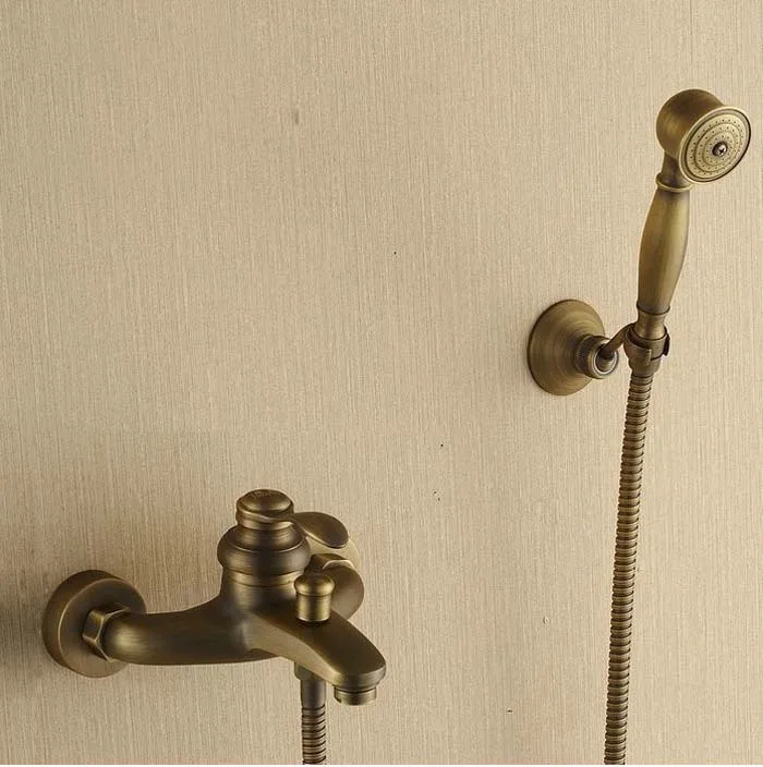 Wholesale And Retail luxury Bathroom Shower Set Faucet Antique Brass Hot And Cold Water Shower Faucet