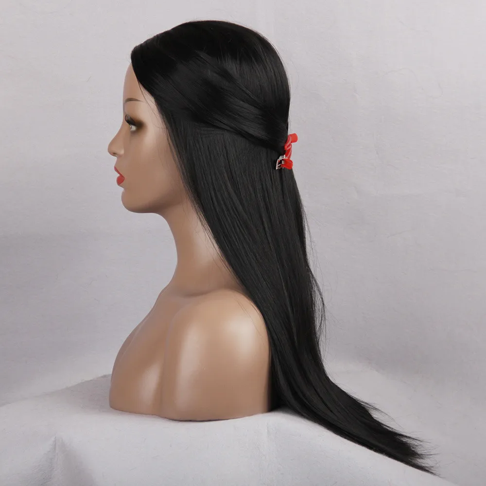 Для женщин длинные черные спереди прическа синтетические волосы Искусственные парики для черный l Новинка 0803