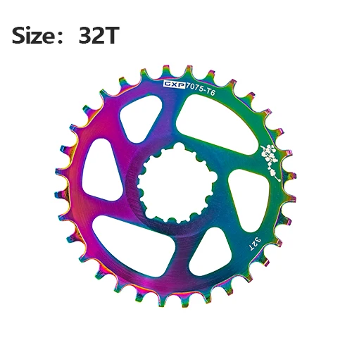 Горный велосипед звездочка цепной передачи узкая широкая цепь из колец цепь MTB велосипедная Звездочка для Aram GXP XX1 X9 модными принтами XO X01 шатун со звездочкой для ремонта Запчасти 32/34/36/38T - Цвет: plating glossy 32T