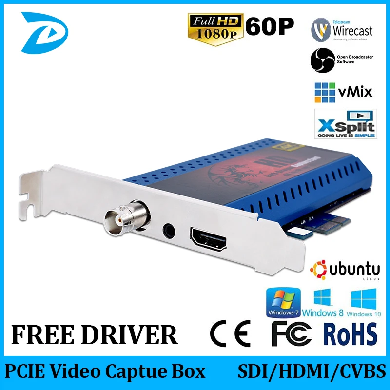 Запись 1080p HD видео HDMI/SDI/CVBS подключение PCI E захват Linux Hdmi/SDI Карта видеозахвата