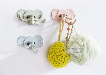 

9.7x7cm Elephants shape plastic hook,Cartoon Elephant Hooks, Key Jewelry Hook,Storage Hooks Cabide Hanger 100pcs/lot