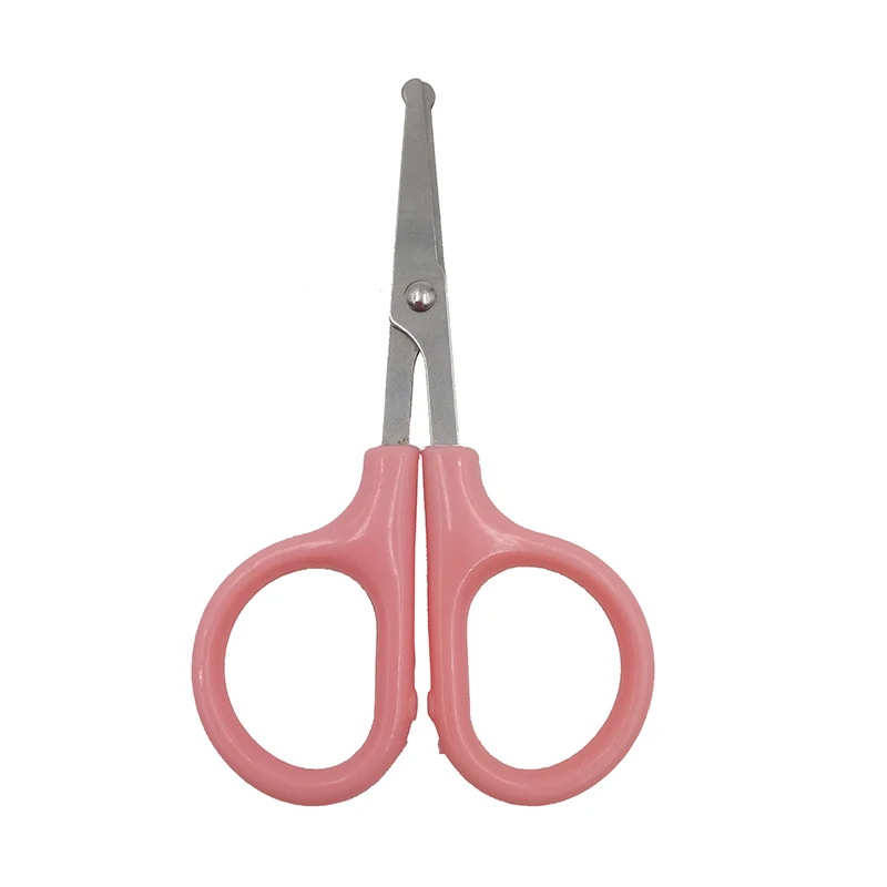 Cute Eyebrow Scissors Trimmer Eyelash Shears Safe Round Tip Handle Pink Stationery Cut for Children 1pcs | Красота и здоровье