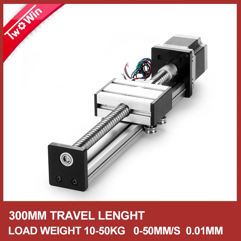 Produktbild von 1204 Kugelumlaufspindel-Linearschlitten – 400 Mm Hub, 12 Mm Schaft, Mit Schrittmotor, Für CNC & Linearbewegungen
