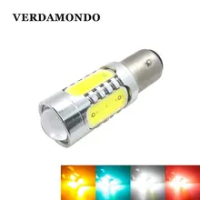1 pçs ba15s 7.5 w de alta potência s25 p21w 1156 cob carro conduziu a lâmpada 12 v luz cauda freio nevoeiro turn signal bulbos branco amarelo vermelho iceblue