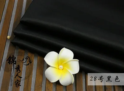 Высокая плотность эластичная атласная ткань cheongsam Hanfu шелковая ткань 1 м - Цвет: Черный