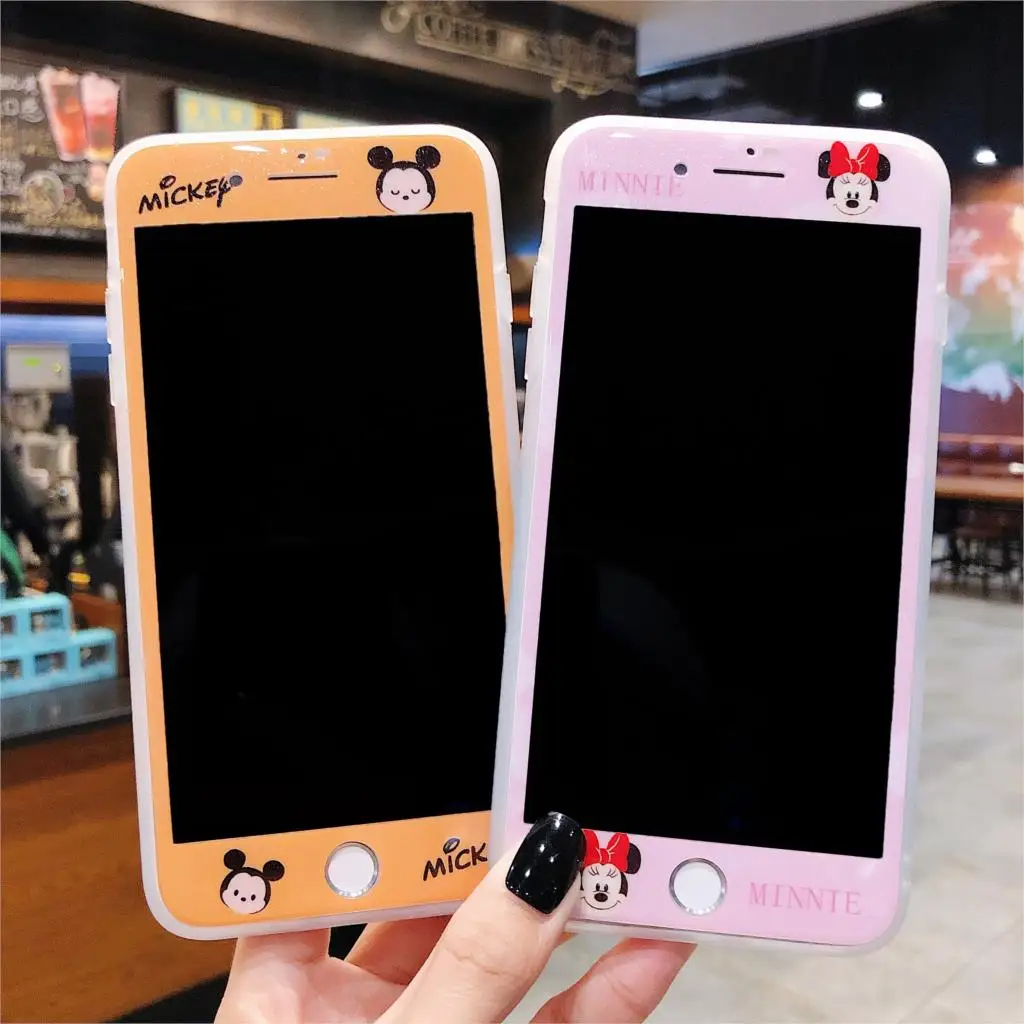 

9H Full Coverage Tempered Glass For iPhone 6 6s Plus 7 8 Plus Cartoon Pattern Screen Protector