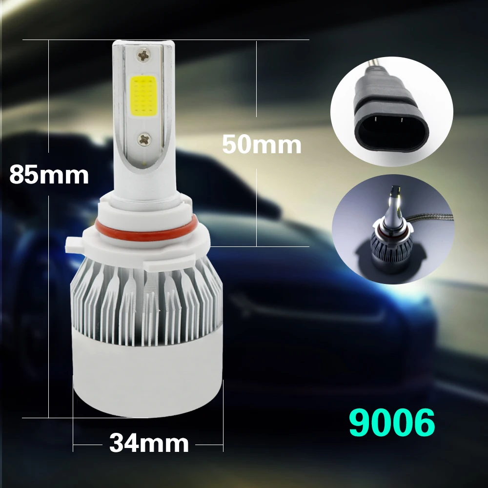 Все в одном Автомобильные фары H7 COB светодиодный H4/HB2/9003 H8/H9/H11 HB3/9005 HB4/9006