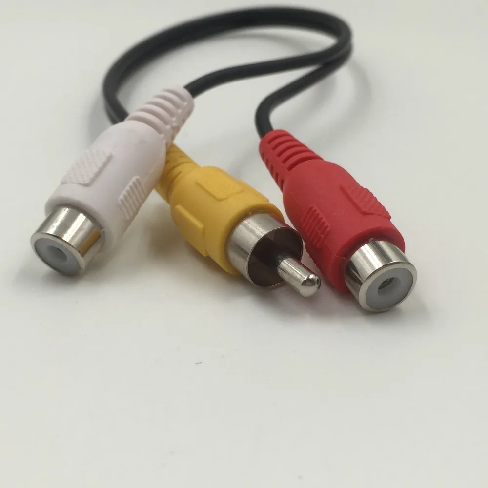 1pc 28cm 1 RCA Male Plug to 2 RCA Female Jack Y Split Audio Video