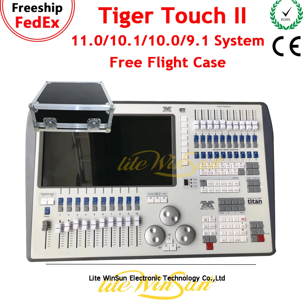 

Tiger Touch II DMX Controller 11.0/10.1/10.0/9.1 System Stage Lighting DMX Console Free Flight Case