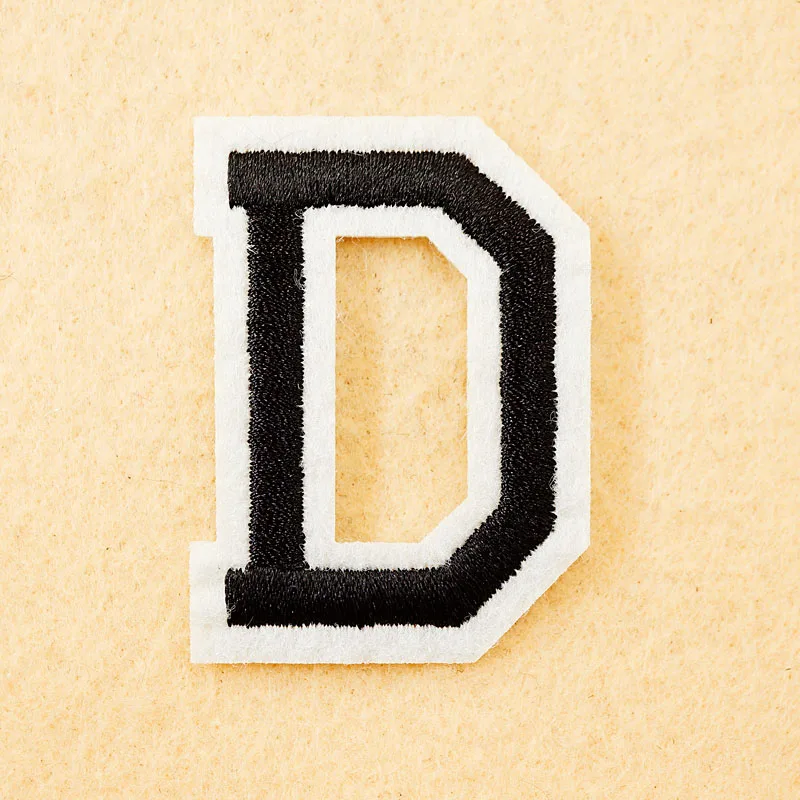 Letter D (Size4*5.5cm) DIY Cloth Patch Badge Embroidered Cute Badges