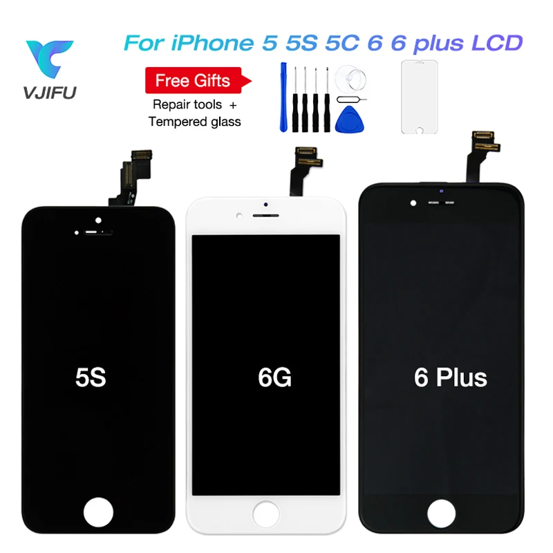 

LCD Display For iPhone 6 / 6P Touch Screen Digitizer Assembly For iPhone 5 5S 5C For iPhone 6 PLUS LCD With Frame Replacement