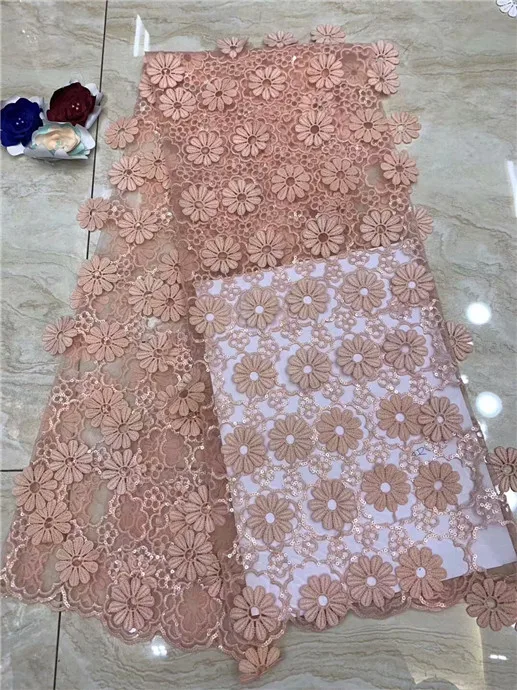 

Nigerian Lace Fabrics For Wedding 2019 New African French Lace Fabric High Quality 3D Sequins Lace, White Color Lace Applique