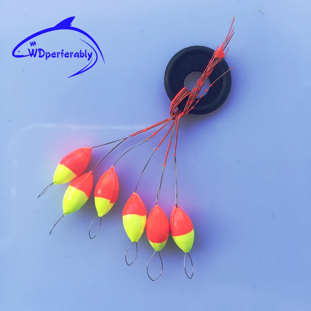 60Pcs/10set/Lot Colorful Space Beans Seven star Floating Seat Fishing