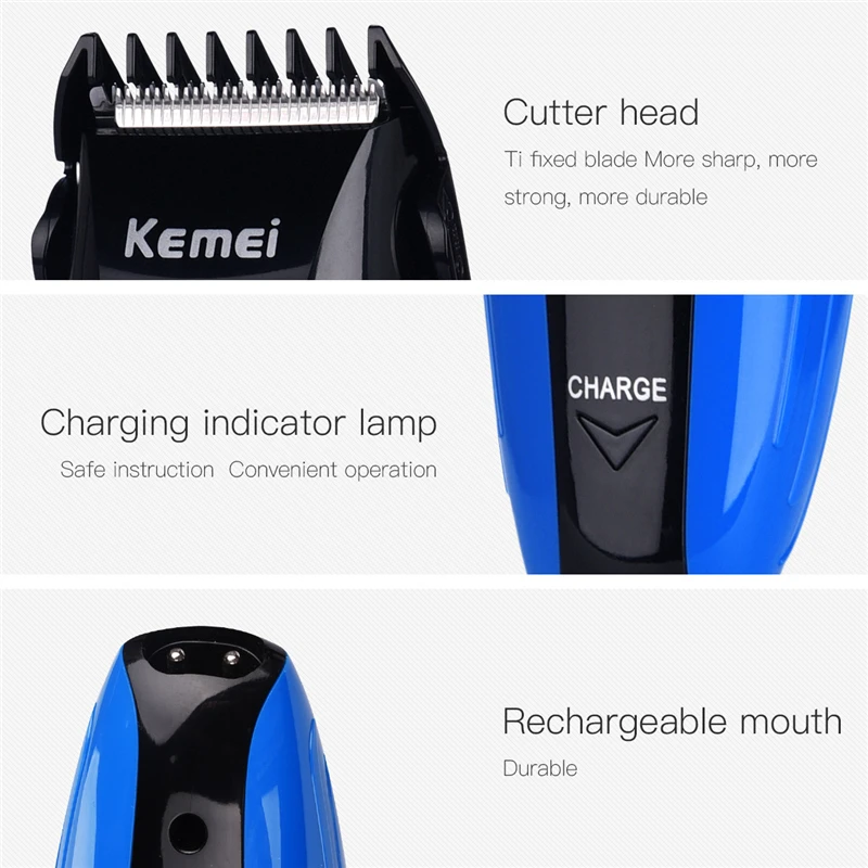 Kemei Rechargeable Hair Clipper Men Electric Professional Hair Trimmers Razor Shaver Beard Shaving Cutting Machine Kit Face Care Kemei Rechargeable Hair Clipper Men Electric Professional Hair Trimmers Razor Shaver Beard Shaving Cutting Machine Kit Face Care