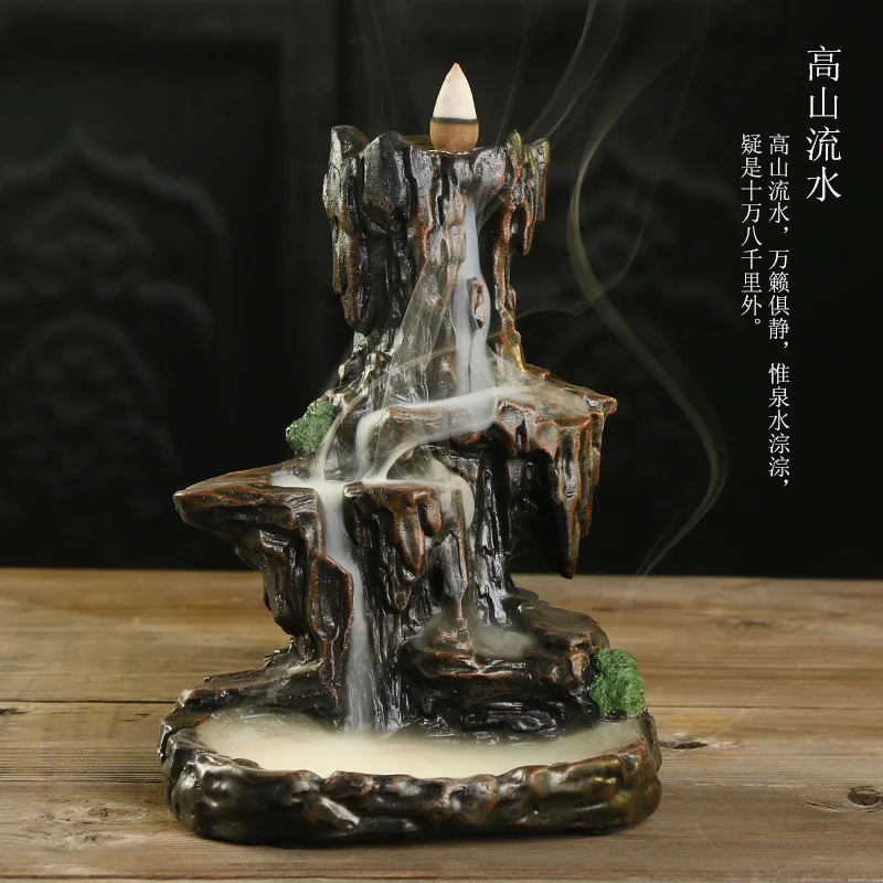 

Craft Gifts Mountains and Rivers Reverse Aromatherapy Furnace Creative Resin Backflow Sandalwood Aromatherapy Furnace Decoration