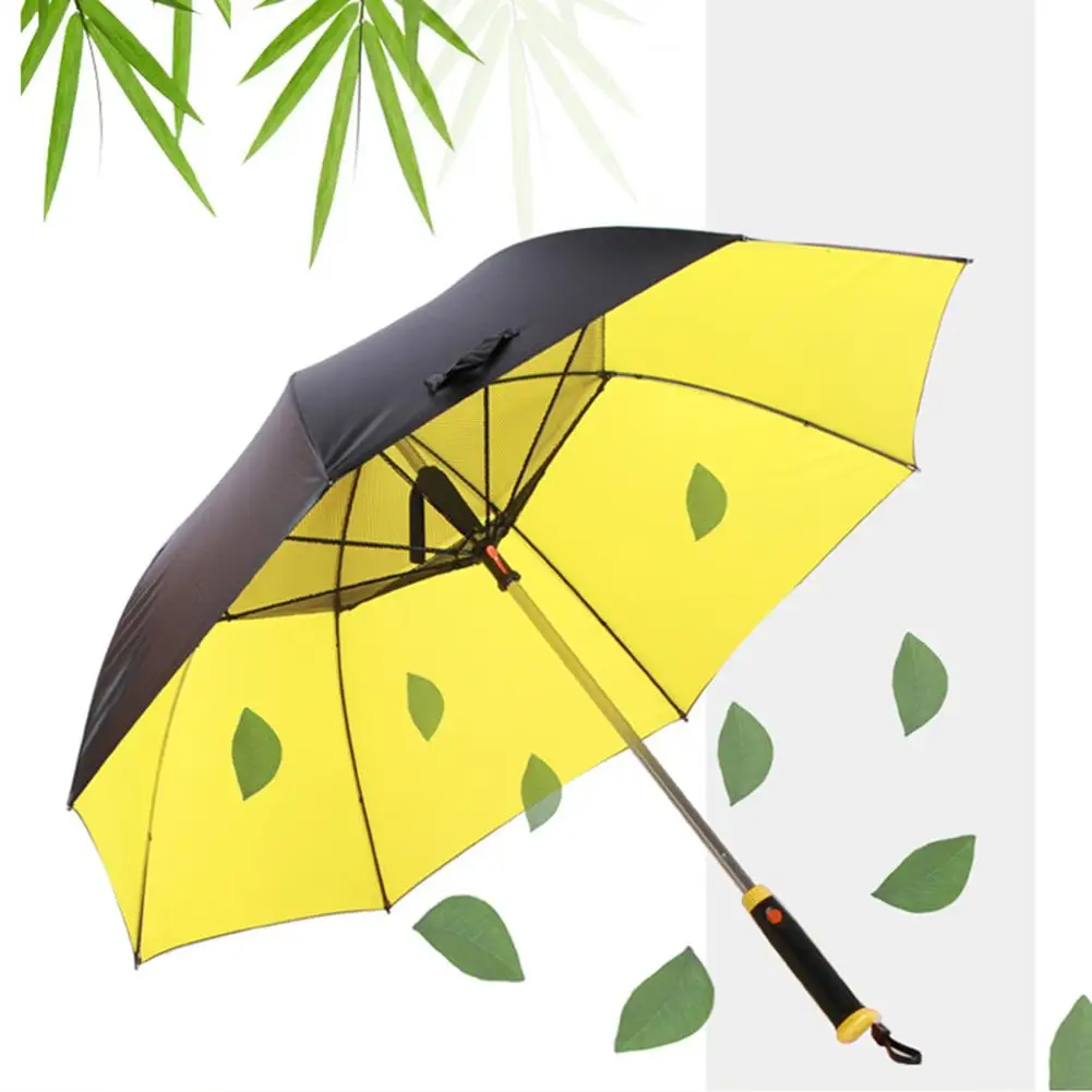 

Extra Large Automatic Umbrella Windproof Waterproof Stick Umbrellas With Usb Interface Fan Black Rubber Sun Umbrella