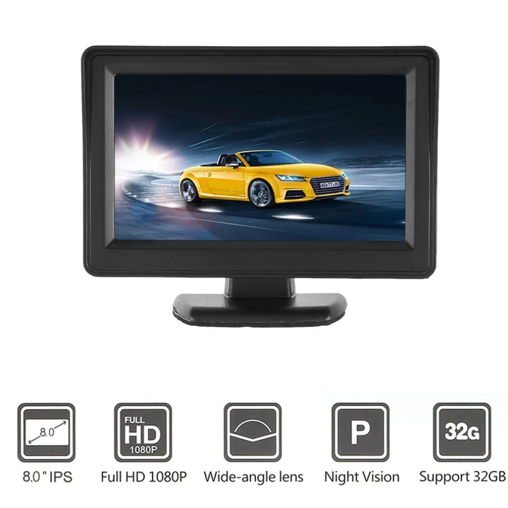 

New Car Night Vision Camera Kit License Plate with Sunvisor 4.3" TFT LCD Monitor Backup Camera and Monitor Kit Black