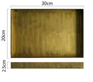 Скандинавские геометрические золотые лотки из металла, железная тарелка для фруктов, настольный органайзер для макияжа, ювелирное блюдо, винтажные вечерние поднос для украшения дома - Цвет: L-rectangle