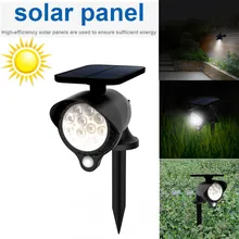 Высококачественный светильник на солнечных батареях, 12 светодиодов, наземный светильник, водонепроницаемый Ландшафтный настенный светильник, Прямая поставка