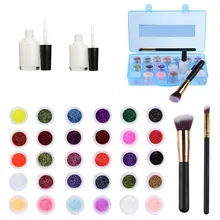 24 Цвет Временные flash сверла тела Искусство татуировки краска женский фантазии body art Дизайн комплект DIY henna формы+ щетка+ клей комплект