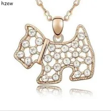Hzew cão instrução colar áustria cristal westie para escocês scottie cão filhote de cachorro pingente colar de natal