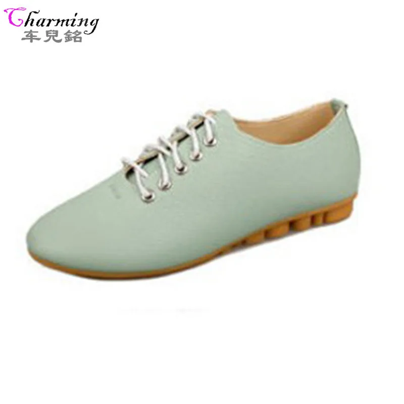 2016 fashion shoes women candy color lace-up women flats soft strong cow muscle sole flat women casual shoes white ALF181 siketu best gift baby flats tassel soft sole cow leather shoes infant boy girl flats toddler moccasin bea6624