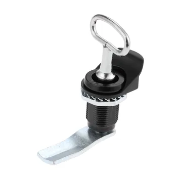 

DRELD 1Pc MS816 Metal Mini Cam Cabinet Door Lock with Keys Mailbox Drawer Cupboard Cylinder Triangle Lock for Furniture Black