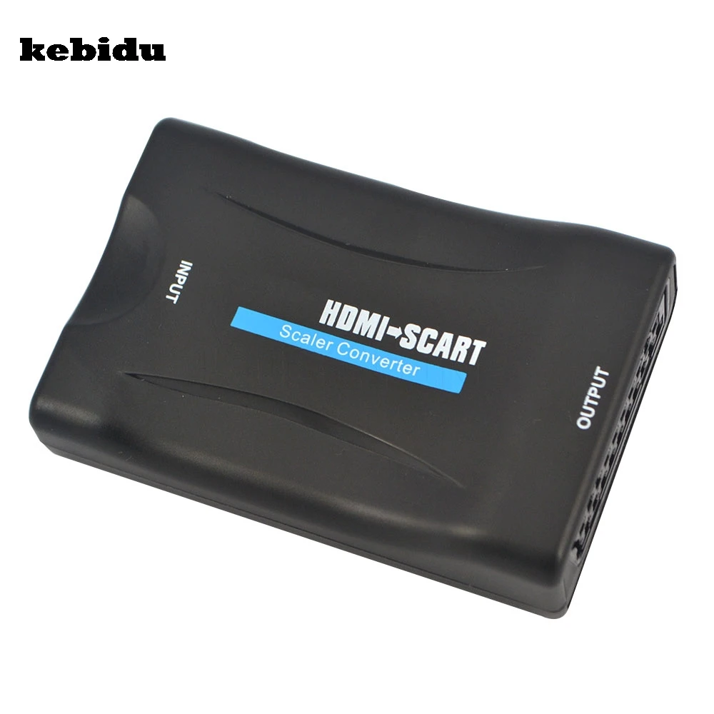 

kebidu HDMI To Scart Converter signal adapter converter HD Receiver For Phone TV with power adapter support HDMI 1080p AV
