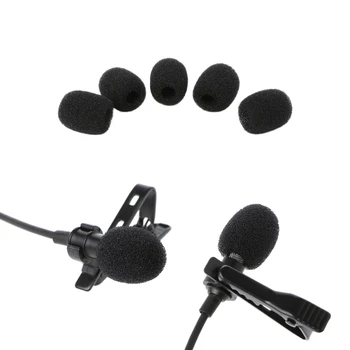 

5 Pcs/1 Set Lavalier Microphone Windscreen Cover Round Ball Lavalier Microphone Foam Windscreen Sponge Windshields 6mm Opening