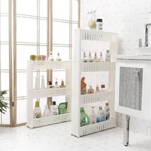 Removable Wheels Crack Bathroom Storage Holder Space Savers Multi-layer Kitchen Rack Organizer FP8