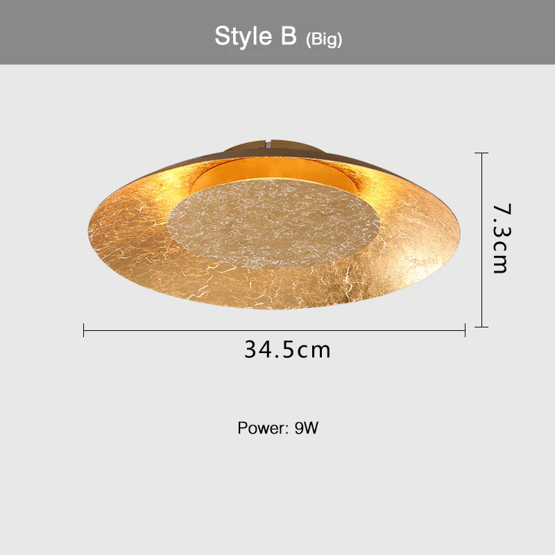 Скандинавский пост-современный ультра-тонкий Креативный светодиодный потолочный светильник из золотой фольги, простые современные индивидуальные лампы в форме гостиной - Цвет корпуса: Style B Big