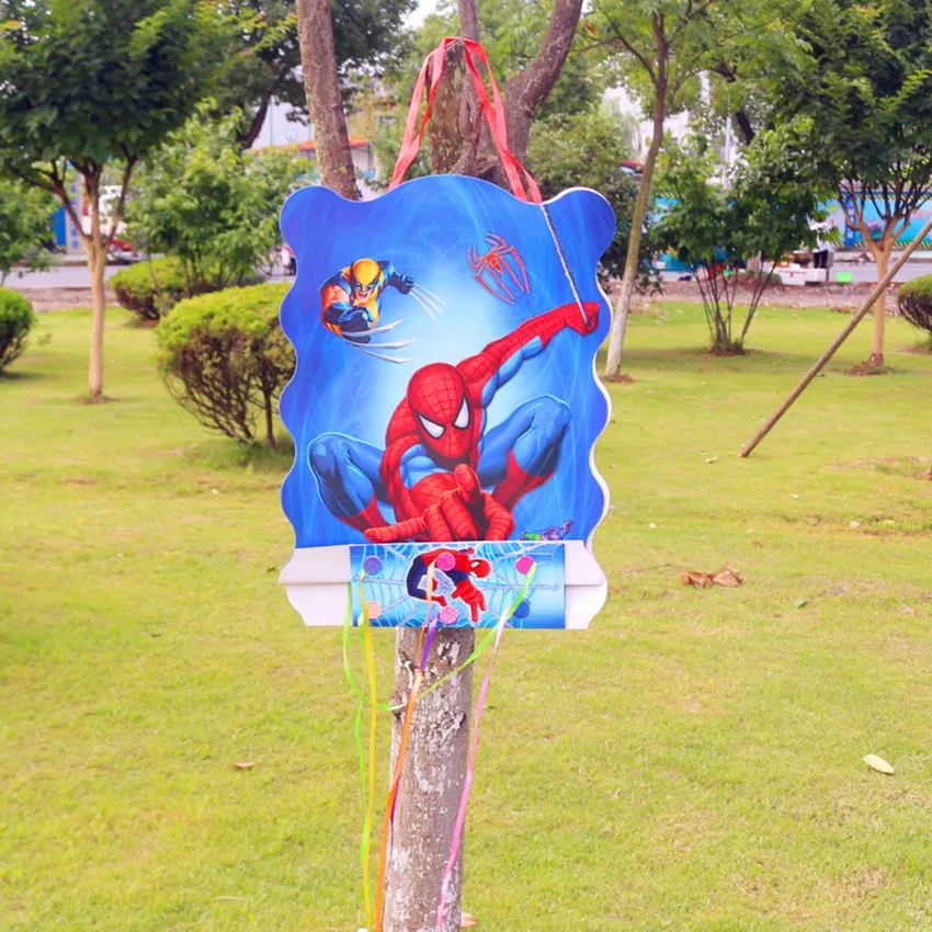 

1pc Spiderman Folding Pinata For Kids Birthday Super Hero Theme Party Game Decoration Funny Boys Birthday Party Supplies Pinata