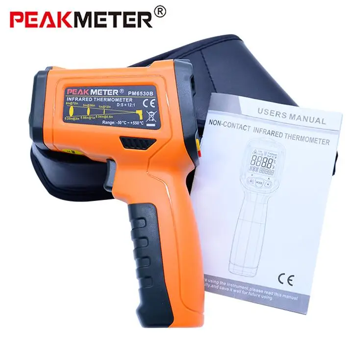 PEAKMETER PM6530 цифровой термометр Бесконтактный ручной инфракрасный термометр цифровой дисплей цветной ЖК-УФ светильник - Цвет: PM6530B