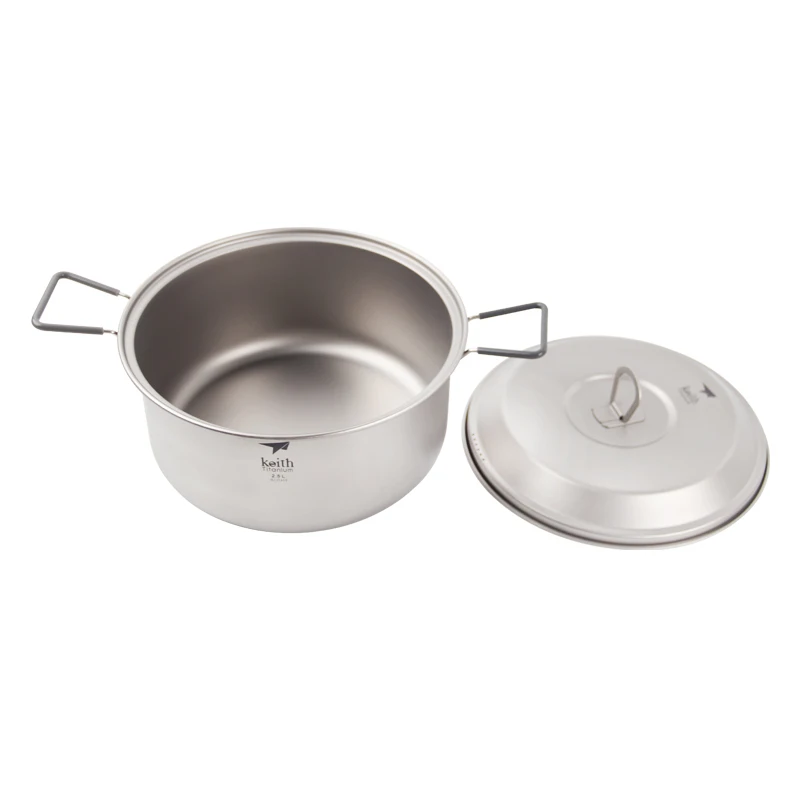 Keith 2.5L de titanio de la olla de sopa ultraligero al aire libre utensilios Camping Picnic olla Ti6018
