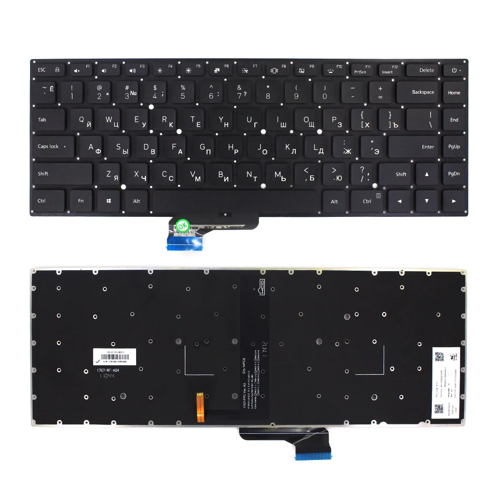 

New RUSSIA RU Backlit Laptop keybaord notebook keyboard for XIAOMI 15.6" Backlit Keyboard